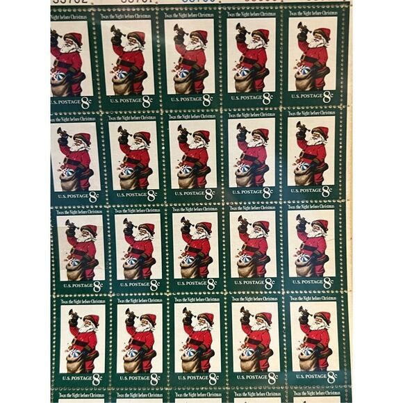 MNH 1972 Scott #1472 Christmas Santa 8 Cent Stamp Sheet of 50 Stamps - Picture 1 of 2